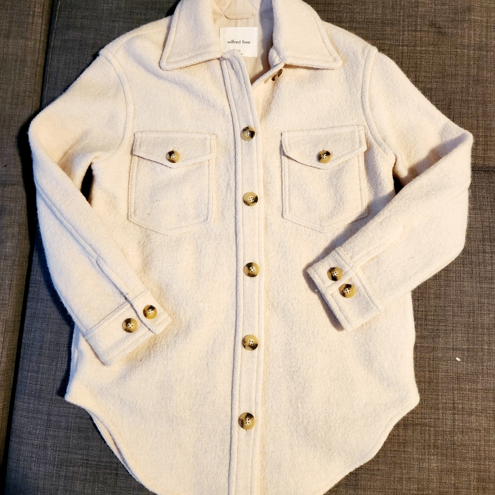 Wilfred Off-White Utility Jacket with Gold Buttons